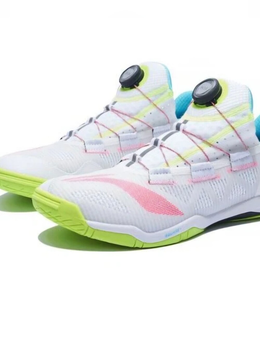 Li-Ning Men's Athletic Training Shoes - White with Pink & Lime Accents